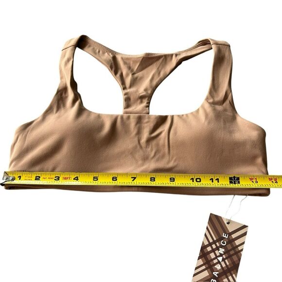 Balance Athletica Vitality Women’s M Core Bra Maple‎ Brown Padded Sports Bra New - Picture 6 of 7